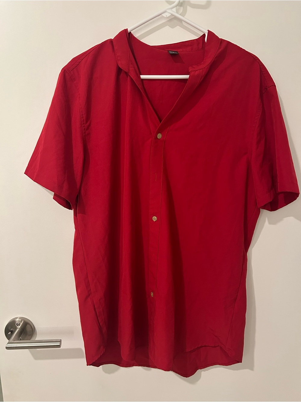Men's Casual Short-Sleeve Button-Down Shirt — Red